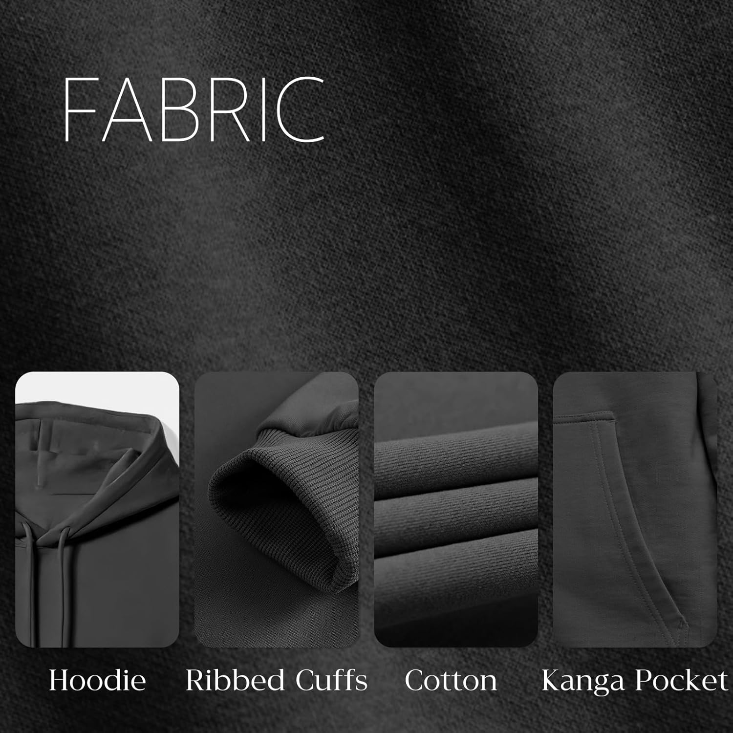 Mens Cotton Hooded Fashion Long Sleeve Hoodies Casual Drawstring with Pockets Pullover Sweatshirt for Men - Image 6