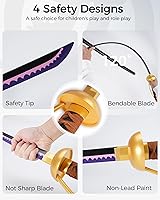 Vista 62 de Cold Blade Toy Sword - 41 inches Toy Katana Replica with Holster Belt and Display Stand - Sword with Authentic Design Shusui