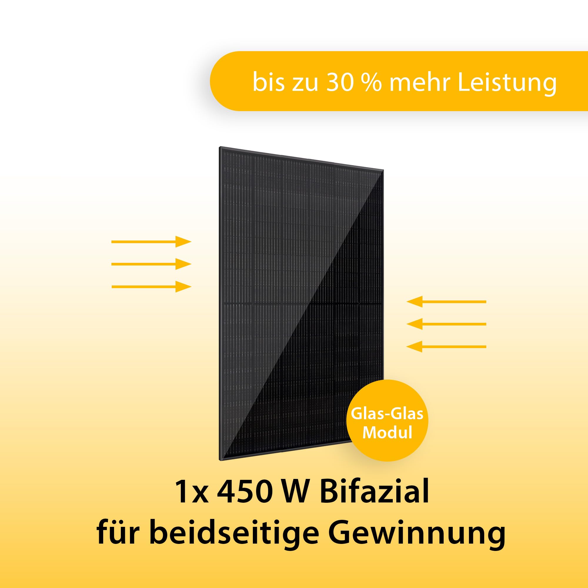 VALE Balkonkraftwerk Bifazial 450 Wp Full Black - Marstek-M2-800 Wechselrichter - Solaranlage - Hochwertiges Solarpanel Set - 3m AC-Kabel