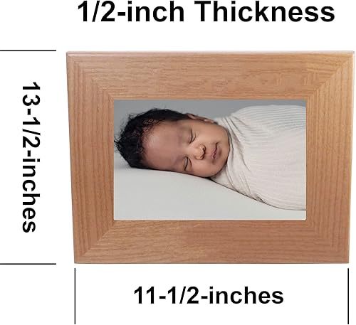 Miniatura 10 de Añade tu texto personalizado para colgar o colgar en la pared de la mesa, marco de fotos de madera de aliso natural personalizable (4 x 6 pulgadas