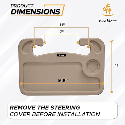 Vista 19 de EcoNour Escritorio 2 en 1 para volante de automóvil Bandeja para volante para laptop y alimentos Bandeja de mesa rosa para comer con soporte