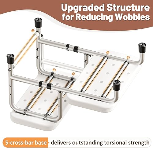 Miniatura 2 de Escalones de cama para camas altas para adultos, taburete resistente con mango ajustable para ancianos, plataforma antideslizante grande, soporta