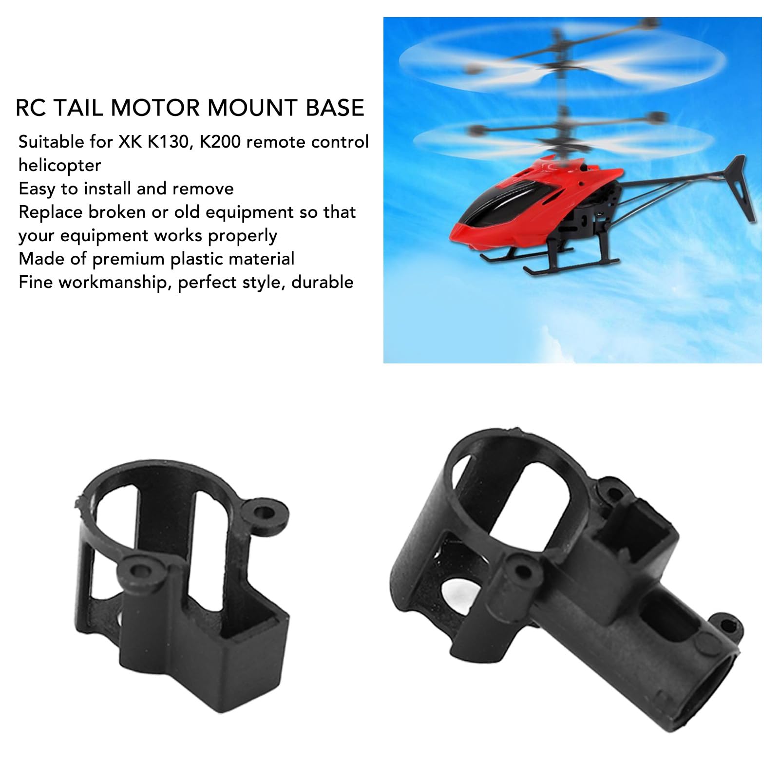 Lybunair 2Pcs RC Helicopter Tail Motor Mount Base Holder RC Spare Parts Compatible with XK K127 RC Helicopter