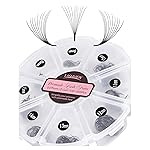 LASHVIEW 1000 Fans 10D Premade Volume Eyelash Extensions Mixed Tray Premade Fans Eyelash Extensions D Curl Premade Lash Fans Pointed Handmade Promade Loose Fans Thin Base (10D-0.07D,8-15mm)