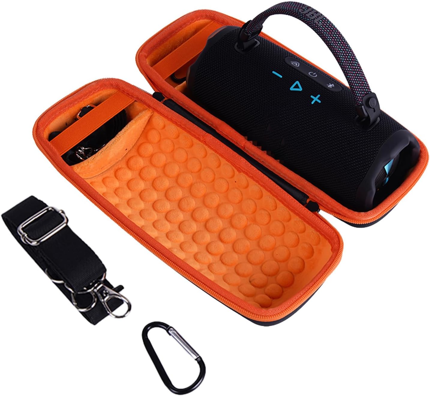 Travel Case Compatible with Charge 6 Bag Bluetooth Speaker Storage Bag Anti-Scratch Impact Resistance Dustproof Case Protective Portable Carrying Cover with Strap & Buckle (Orange Liner)