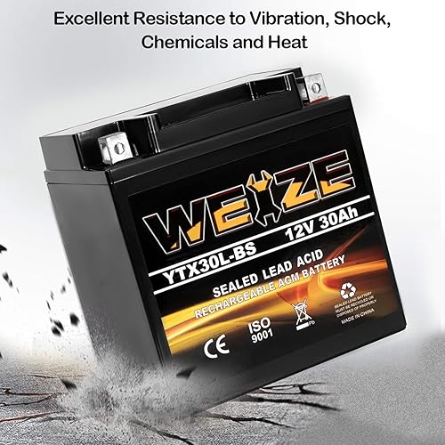 Miniatura 51 de Weize YTZ10S-BS - Batería de motocicleta AGM sellada de alto rendimiento, sin mantenimiento, compatible con Yamaha Honda