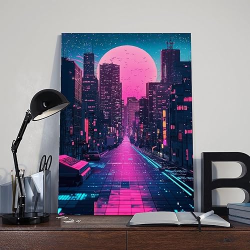 Miniatura 8 de Neon Vaporwave Aesthetic Poster  80s Retro Futuristic Wall Art for Bedroom Poster Print Decorative Painting Canvas Wall Art Living Room Posters