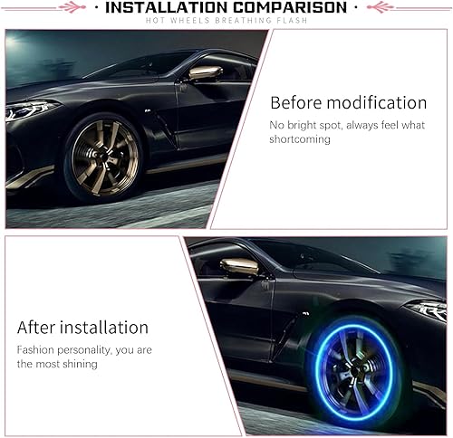 Miniatura 4 de 6 luces de válvula de neumático de automóvil, luz nocturna modificada fresca, luz de flash con sensor de choque, impermeable, tapa de luz LED, Azul