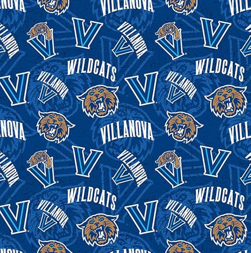 Villanova University Wildcats Fabric – Officially Licensed Villanova Cotton Quilting Fabric by Sykel Enterprises, Precut Yardage for Sewing & Crafts Tone on Tone