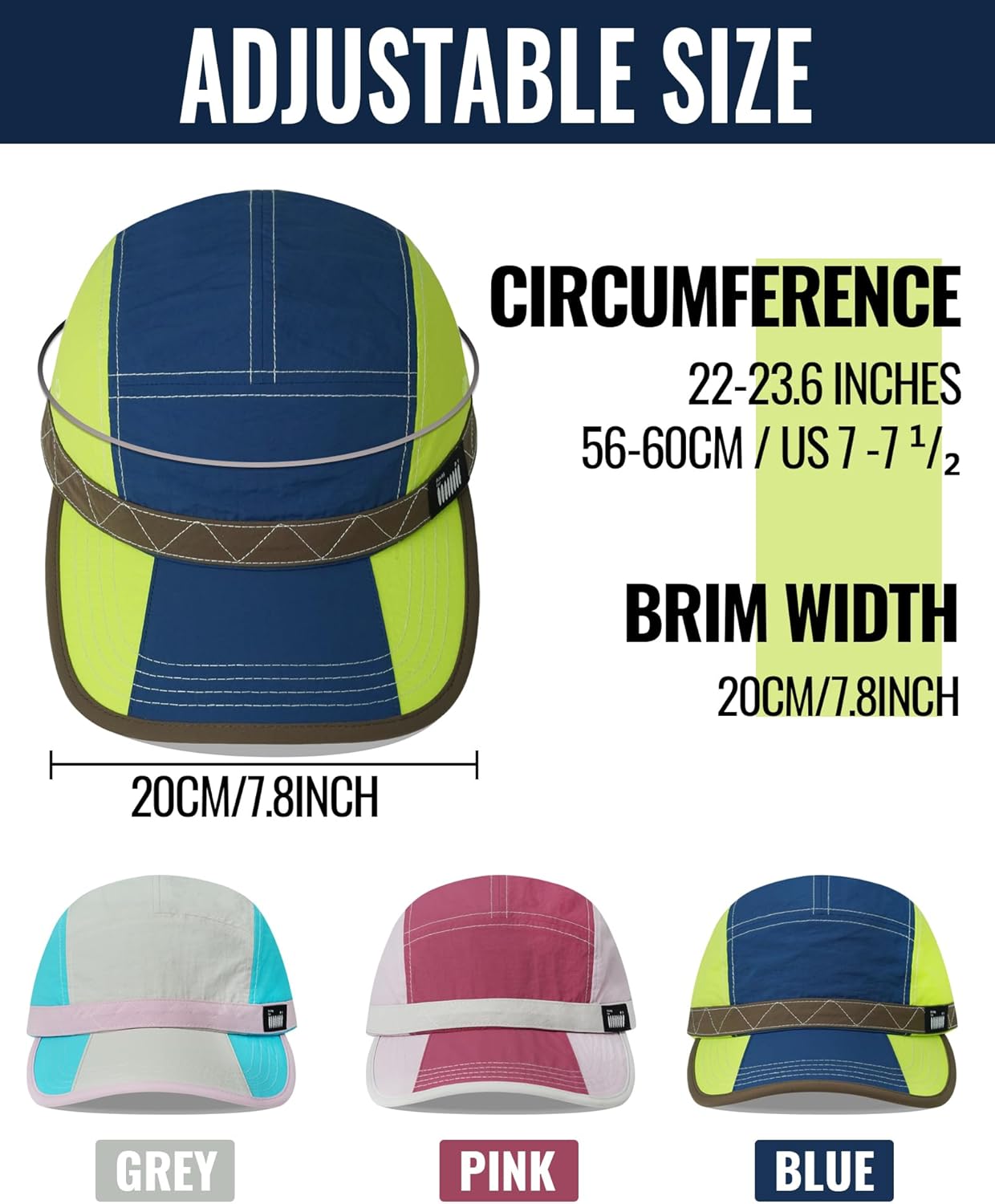 Croogo Quick Drying 5 Panel Cap Fashion Baseball Cap for Men Women Lightweight Breathable Sports Hat for Outdoor Activities - Image 3