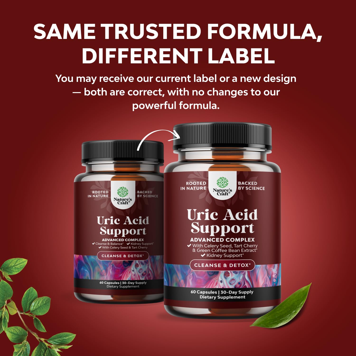 Uric Acid Cleanse Support with Green Coffee Beans Extract - 60 Capsules — Amazon image 2