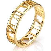King Ring 6mm Roman Numeral Ring Stainless Steel Band for Men & Women Designed in USA