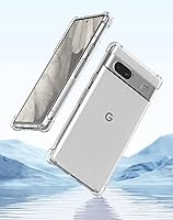 Vista 7 de Foluu Funda para Google Pixel 7a, Pixel 7a, transparente, esquinas reforzadas resistentes a los arañazos, goma de poliuretano termoplástico, funda