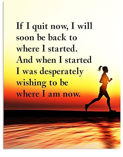 Arte de pared motivacional If I Quit Now - Arte de pared con citas modernas de fitness y ejercicio, arte de pared para gimnasio, hogar, estudio y
