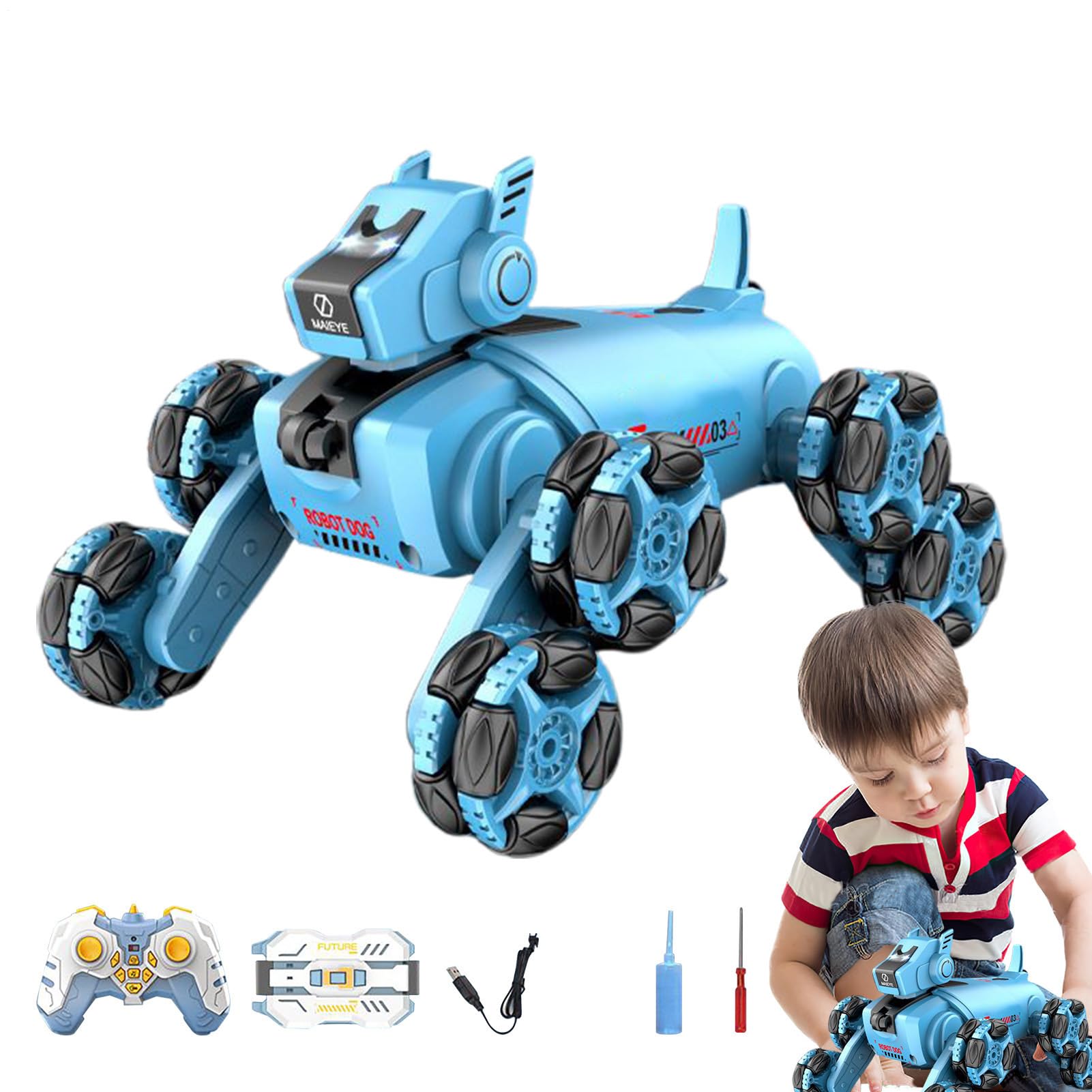 Cane robotico, cani robotici per bambini Smart 8WD acrobatico cani robot