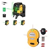 Multi Surface Laser Level LED Light Vial, 30Ft Horizontal and Vertical Line Laser & PREXISO 100Ft Rechargeable Dual Modules Laser Level