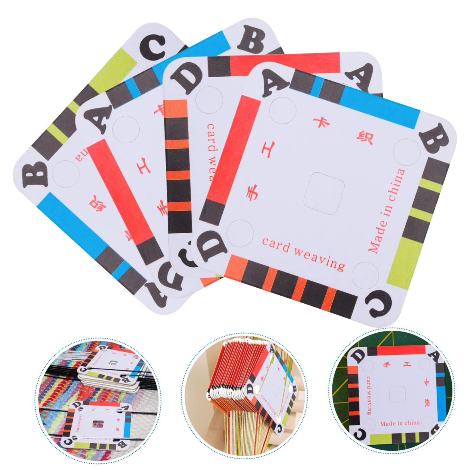 KALLORY Weaving Cards Tablet Paper 100pcs Set Sturdy Cardboard Smooth Surface Easy to Make Belts for Craft Lovers