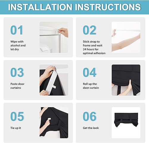 Miniatura 3 de RYB HOME - Cortina Tricia opaca para puerta francesa de vidrio en cocina, comedor, cuarto infantil o baño, brinda privacidad, ahorra energía, 26