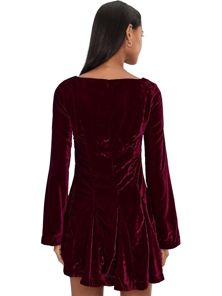Burgundy Free People Linney Velvet Mini