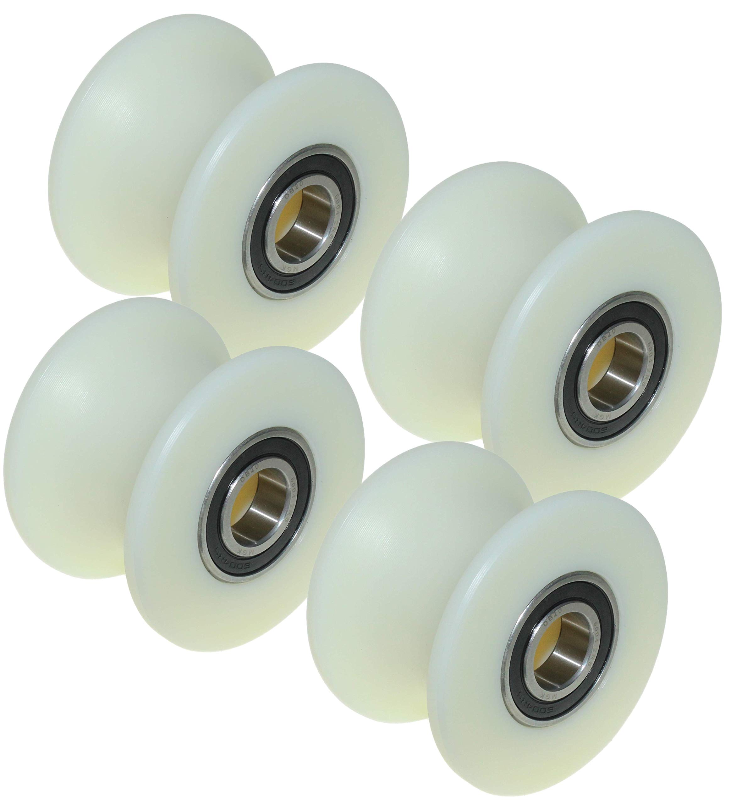 (80-50-20) 4 Stück x 80mm Durchmesser gefräste Nylon-Riemenscheibe verschiedene Rillengrößen Made in EU (50mm Nut-20mm Lager)