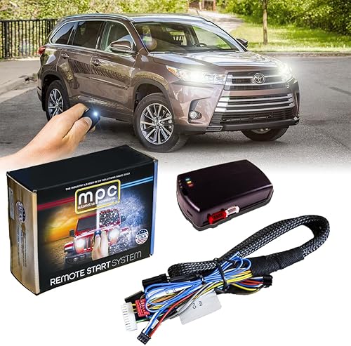 Kit de inicio remoto activado a distancia de MPC Factory para Toyota Highlander 2014-2019 a gas - Presiona para arrancar - Arnés en T enchufable -