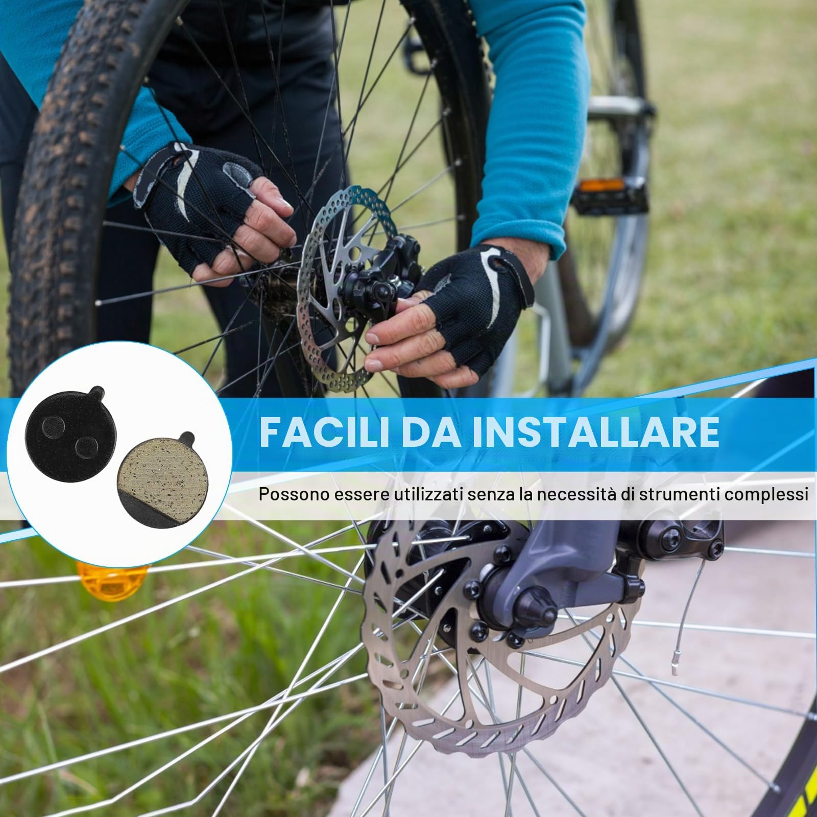 5 Coppie Pastiglie Freni a Disco Rotondo, Sostituzioni di Pattini Freno per Bici da Montagna, Parti Freni in Semi-Metallico per Bicicletta, Kit di Ricambio Pastiglie di Attrito per Scooter Elettrico