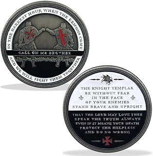 Armor of God Challenge Coin Knights Templar Oath Coin for Religious Collectible Gift (Single Coin)