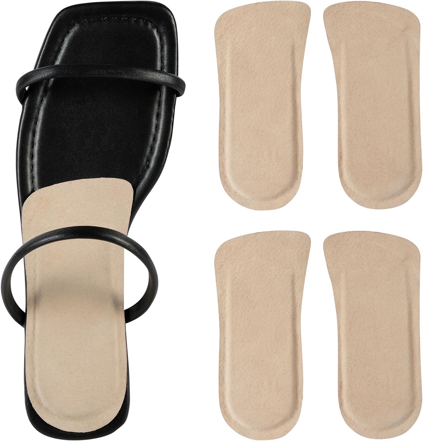 AUTPRO Pigskin Heel Cup Cushions for Women - 2 Pairs