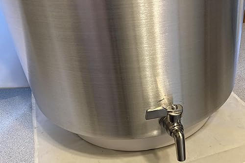 Miniatura 2 de Olla de aluminio de 38.5 cuartos con boquilla de espita + tapa de tapa Hervidor resistente de 9.6 galones con grifo de válvula de drenaje para verter