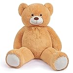 HollyHOME Giant Teddy Bear 4Ft Big Teddy Bear Stuffed Animal Birthday Valentines Day Plush Toy for Kids and Girlfriend 48 inch Tan