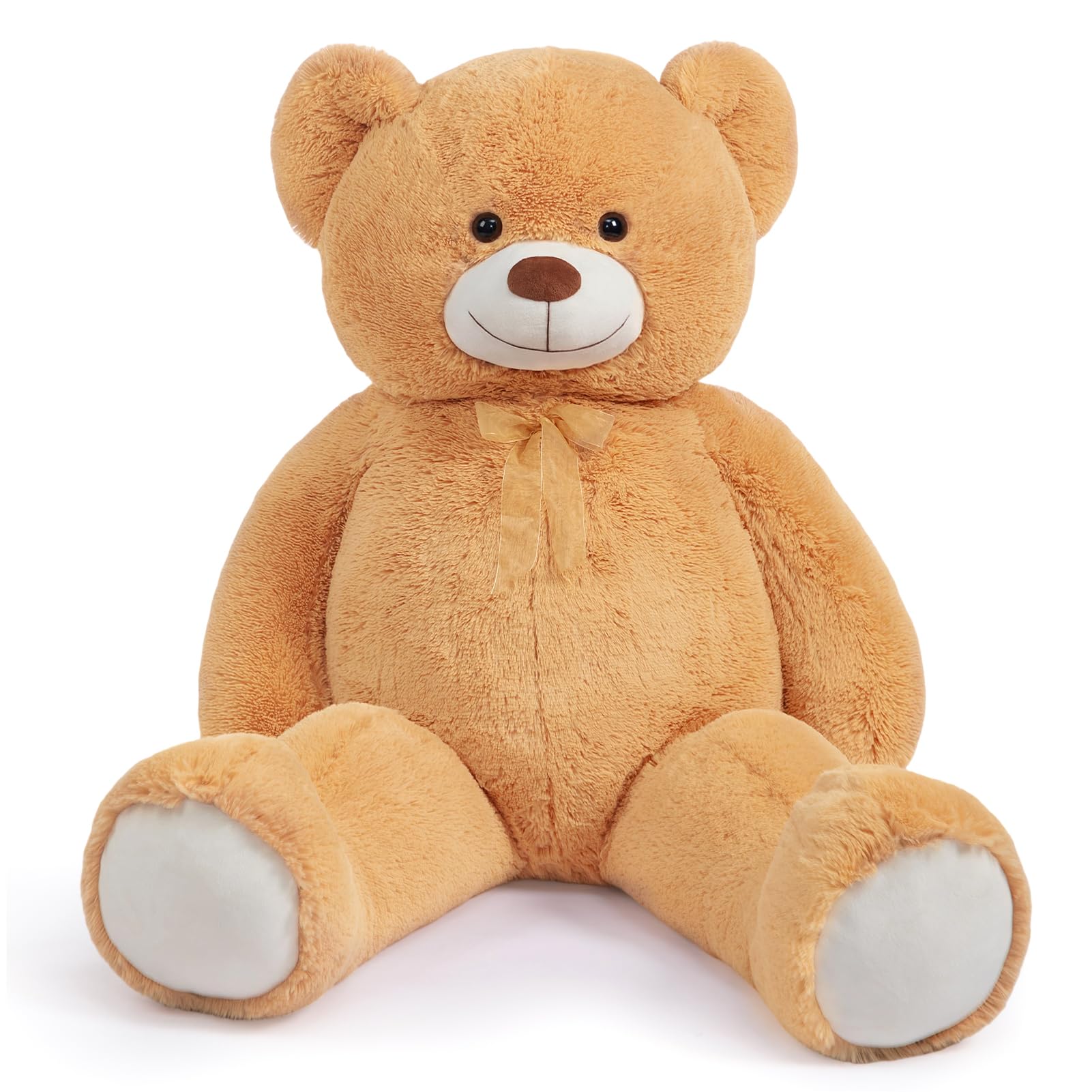 HollyHOME Giant Teddy Bear 4Ft Big Teddy Bear Stuffed Animal Birthday Valentines Day Plush Toy for Kids and Girlfriend 48 inch Tan