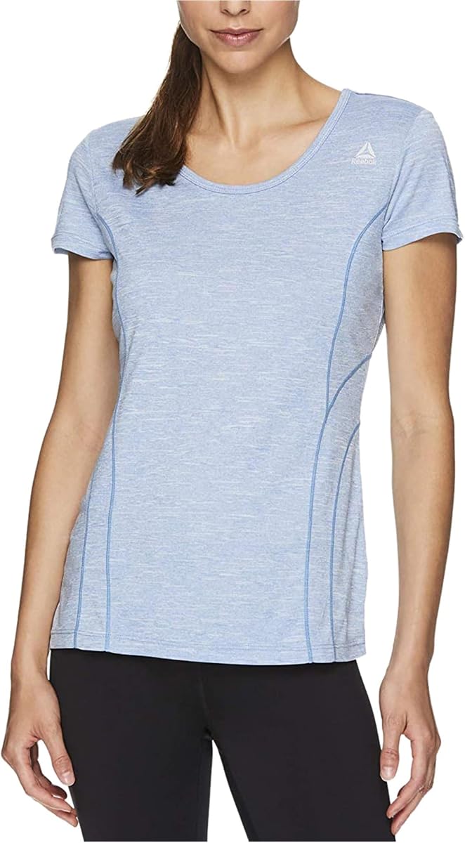 Womens Varigated Heathered Basic T-Shirt R923 M, Blue, Medium