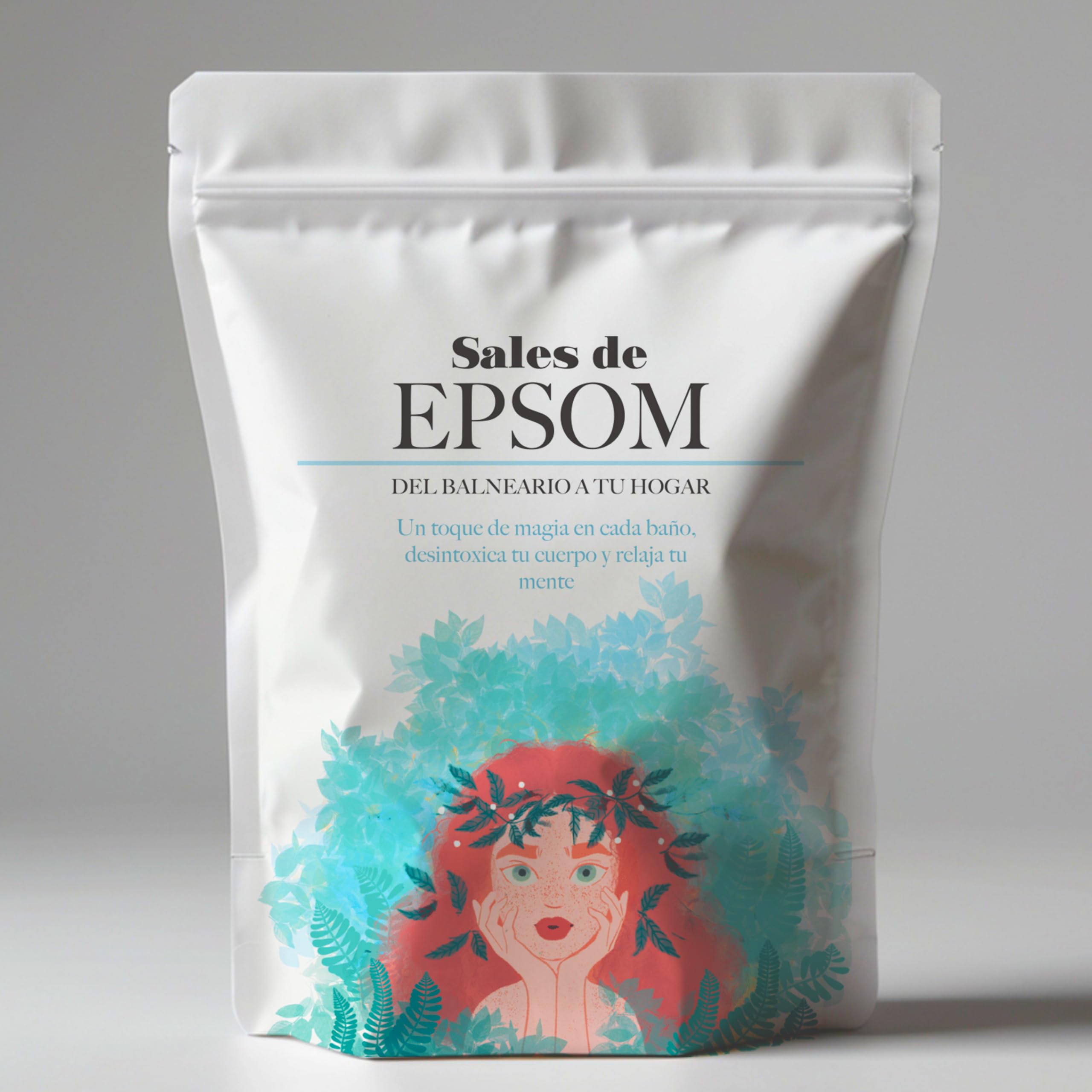 Magnesio para Baño y Pies Sales de Epsom 1kg Bienestar Relajación Muscular Revitalizante Sin Aditivos