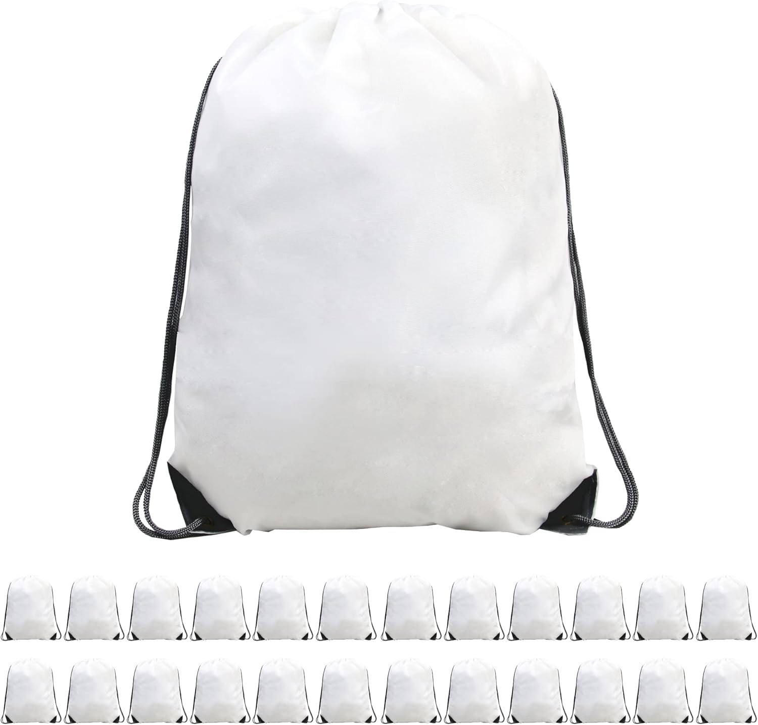BeeGreen 24 pieces Wholesale White Drawstring Backpack