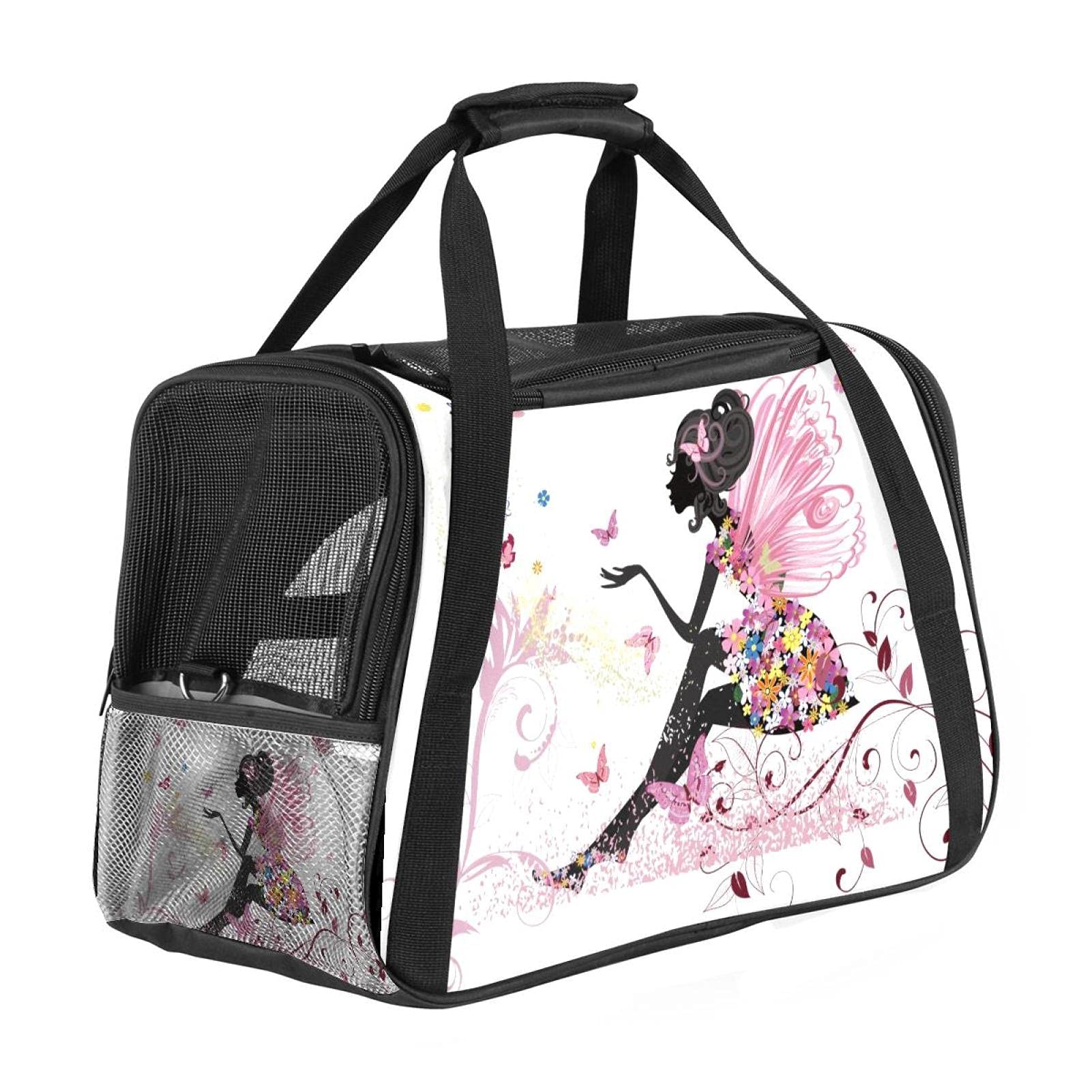 Sac portable pour transport de siège de voiture pour chat motif papillon