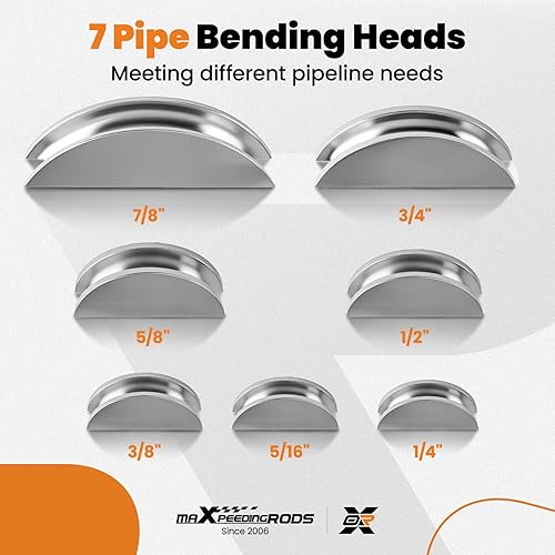 Miniatura 5 de maXpeedingrods Juego de doblador de tubos doblador de tubos, 1/4 a 7/8 pulgadas de diámetro exterior Kit de doblador de tubos de trinquete,