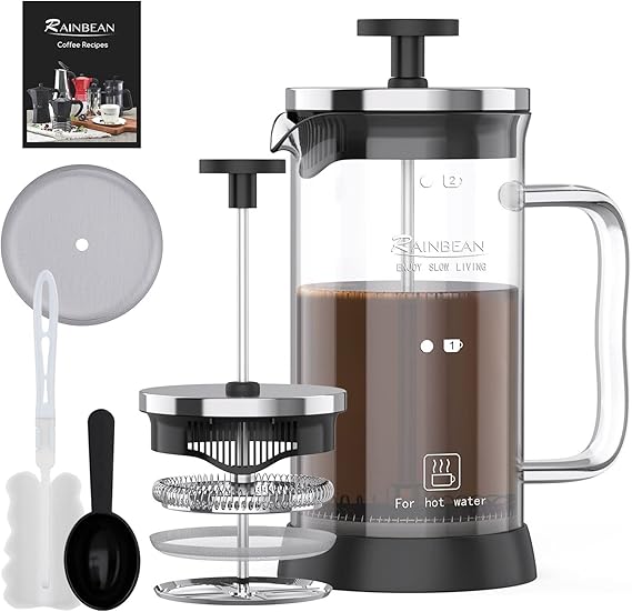 RAINBEAN Cafetiere Coffee Maker 2 Cups/350ml, Small French Press Coffee