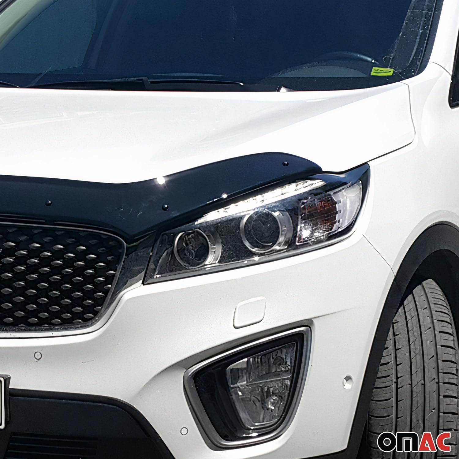 OMAC Front Bug Shield Hood Deflector Guard for Kia Sorento 2016-2018 Black Smoke
