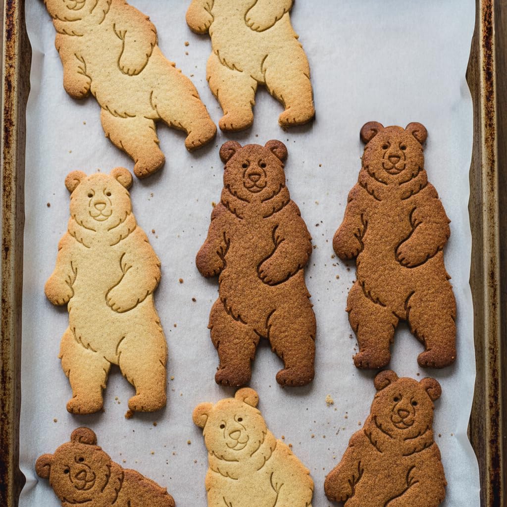 BAKERLOGY Set of 2 Bear Cookie Cutters – Woodland Wildlife Baking Tool for Camping, Zoo Trips & Nature Lovers