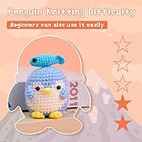 Vista 5 de IMZAY Kit de ganchillo para principiantes, kit de ganchillo de animales para principiantes, bonito kit de inicio de ganchillo con video tutorial