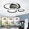EIDISUNY Modern Led Dimmable Ceiling Light, 3 Circle Black Ceiling Lights with Remote Control, 3000K-6500K, 3 Circle Modern Led Ceiling Lights Fixture for Living Room Dining Room Bedroom Kitchen - 35W [Energy Class E]