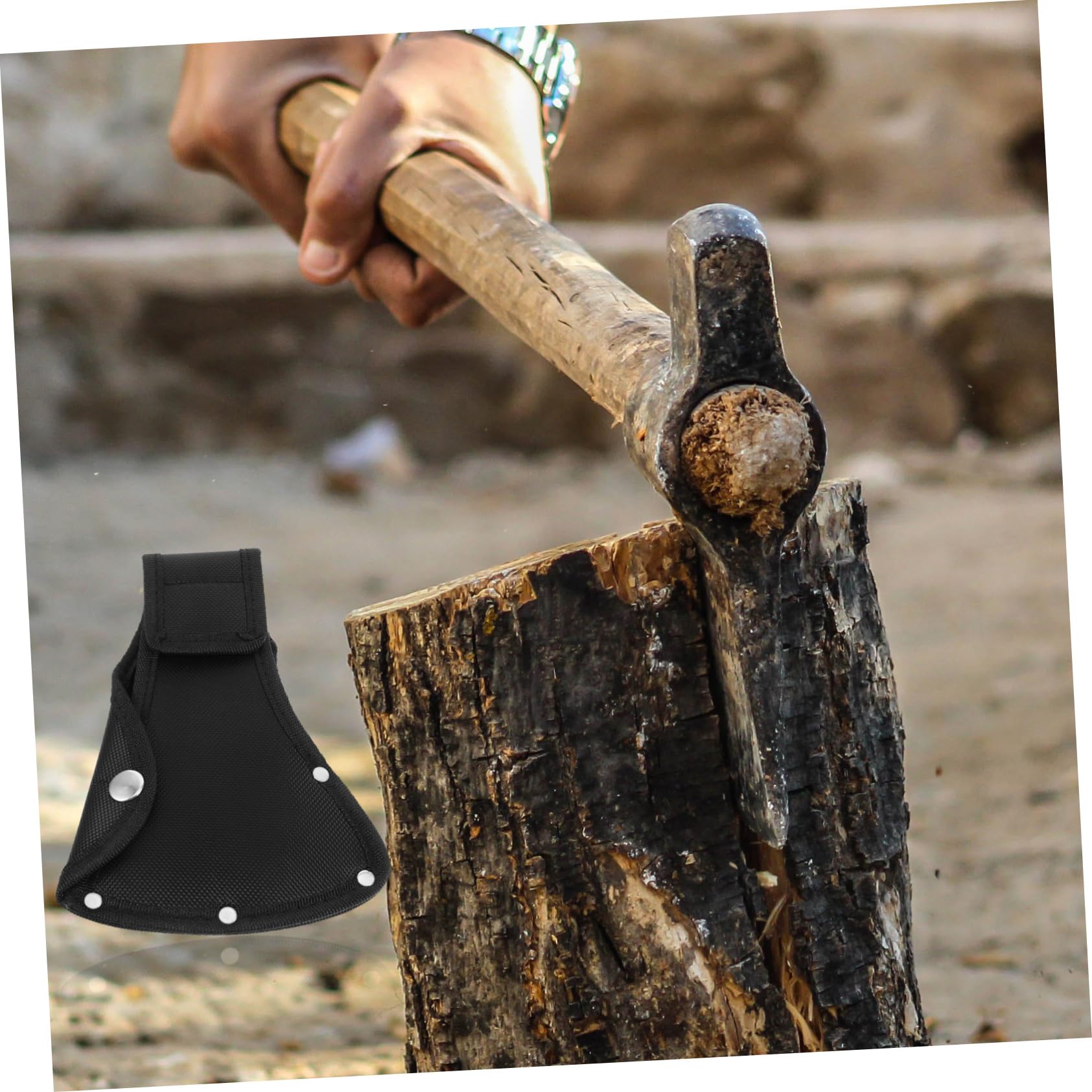 SUPVOX Nylon Hatchet Cover Universal Camping Axe Sleeve Heavy Duty Ax Head Protector Belt Attachable Closure