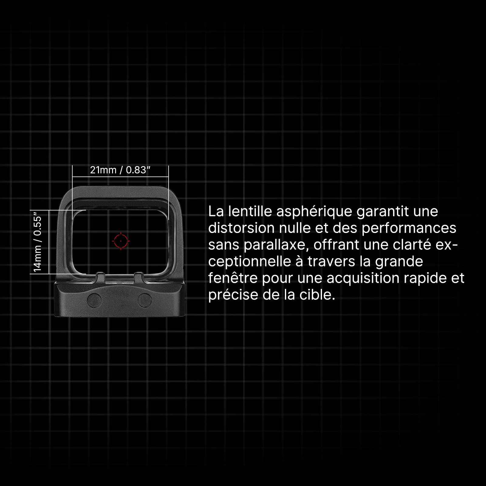 Osight Visée Réflexe Osight S IPX7 USB-C Rechargeable à 2MOA Dot et 32MOA Circle Est Une Aide à La Visée Légère pour Les Armes Courtes Utilisées pour La Chasse