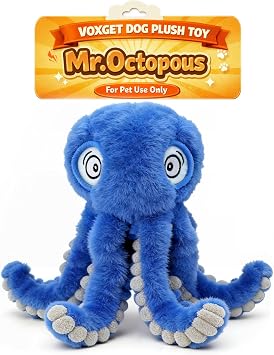Interactive Octopus Dog Squeaky Toy - Plush Crinkle Tug & Chew