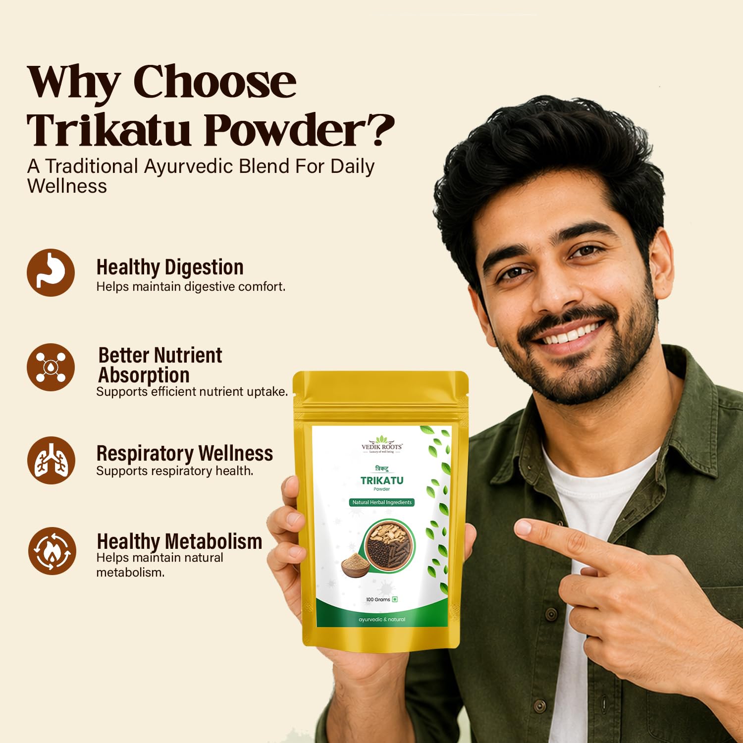 Trikatu Powder (Thirikadugam Churnam) 100g | Ginger, Black Pepper & Long Pepper Blend | Supports Digestion & Immunity | Natural, Non-GMO, Preservative Free - Pack of 03 — Amazon image 7