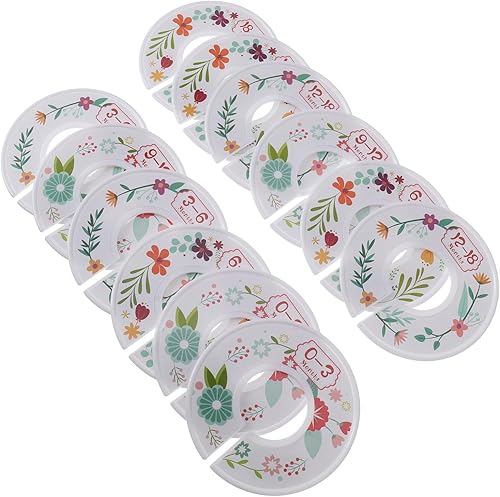 TOYANDONA 12pcs Categoría Hoja Ropa Percha Divisores Ropa Ropa Infantil Divisores de Tamaño de Dibujos Animados Ropa Divisor Armario Organizador