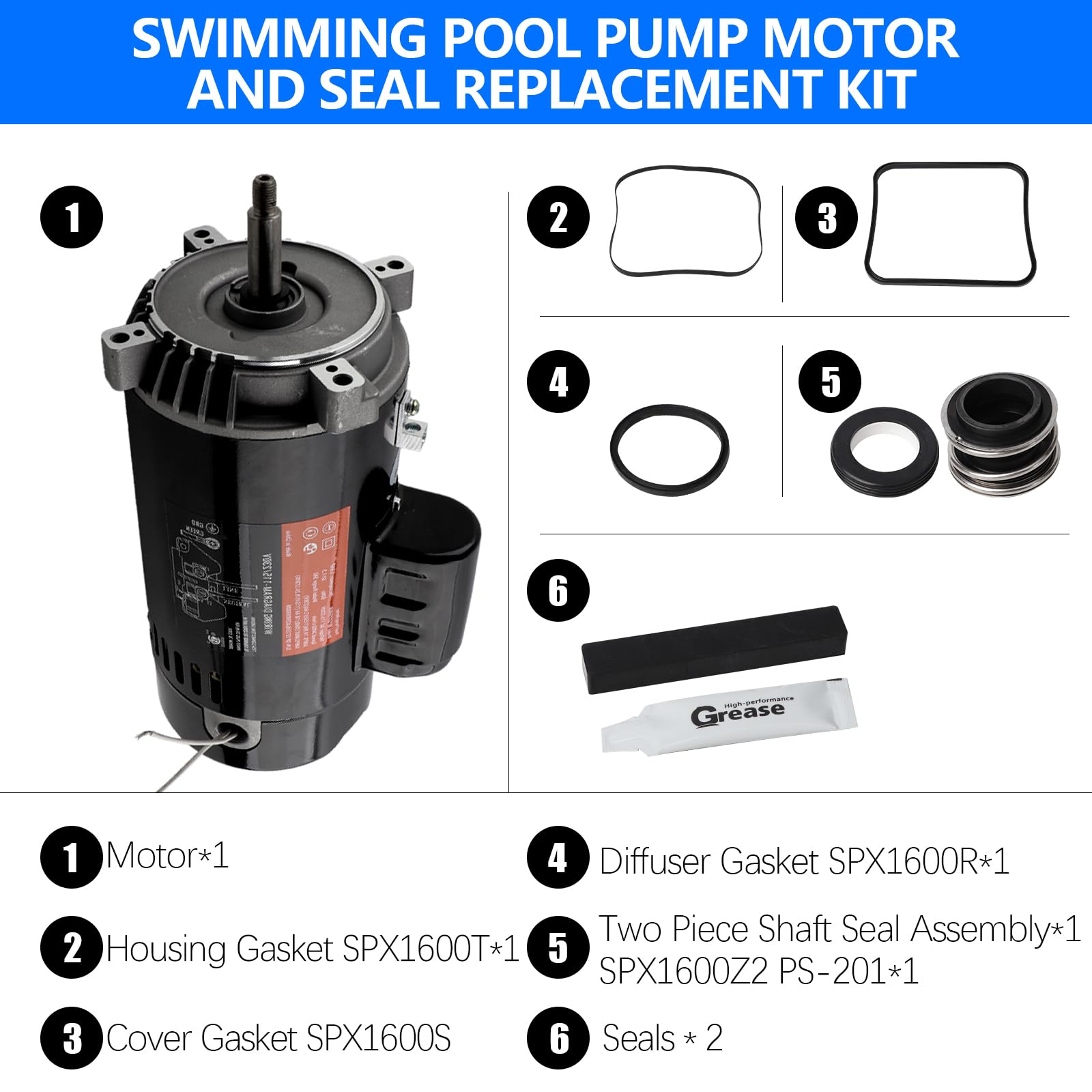 mamoページ Amazon.com : UST1152 Pool Pump Motor and Seal Replacement Kit Pool