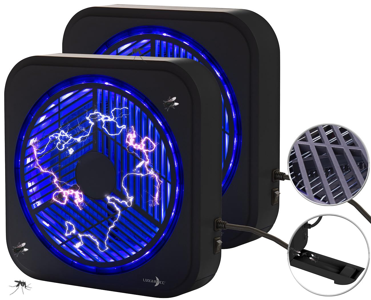 Lunartec UV-Mückenlampe: 2er Set UV-Insektenvernichter zur Wandmontage, mit Selbstreinigung (Licht-Insektenvernichter, Insektenfalle)