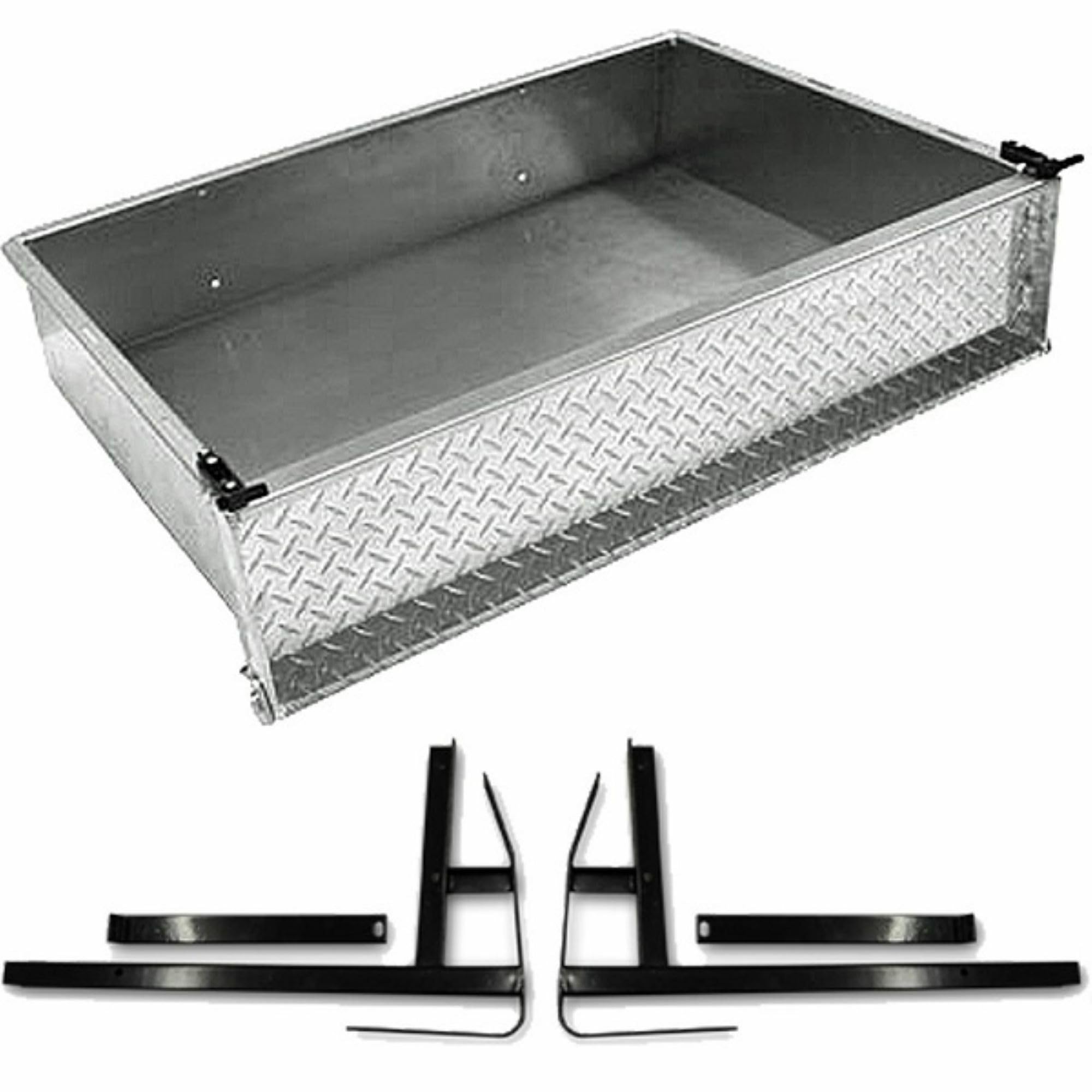GTW Golf Cart Aluminum Cargo Box Kit Compatible with EZGO TXT (95-Up) Golf Cart | Diamond Plate | Includes Cargo Box and Cart Specific Mounting Brackets