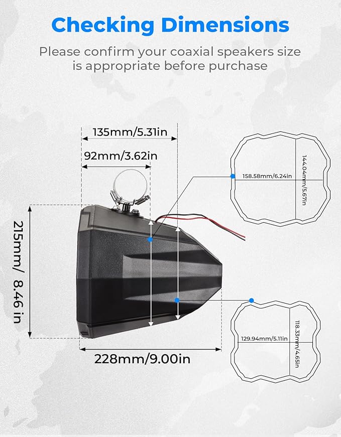 KEMIMOTO Jaula para Parlantes de 8" para UTV, Polaris RZR, Can-Am Maverick miniatura 4